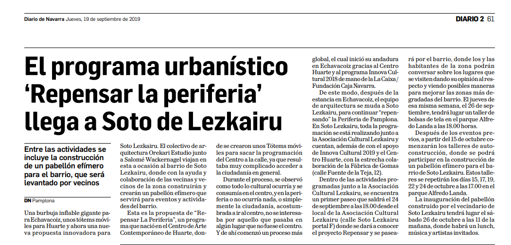 «Repensar la periferia» llega a Lezkairu