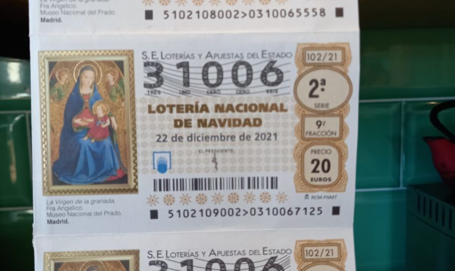Lotería de Navidad con el código postal del barrio (31006) en La Tahona del Soto