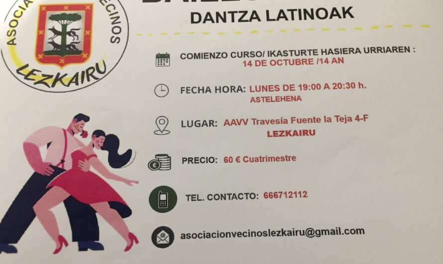 Bailes latinos organizados por la Asociación de Vecinos de Lezkairu