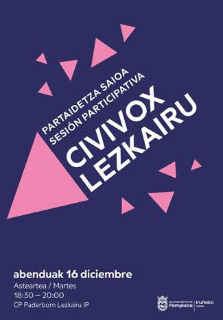Sesión participativa sobre Civivox Lezkairu – martes 16 de diciembre a las 18.30h