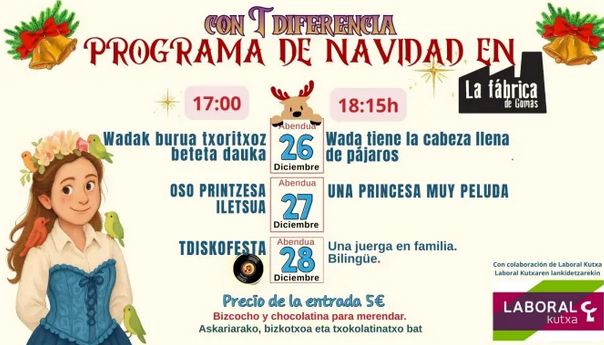 Cuentos teatralizados en Navidad en La fábrica de Gomas (con TDiferencia)