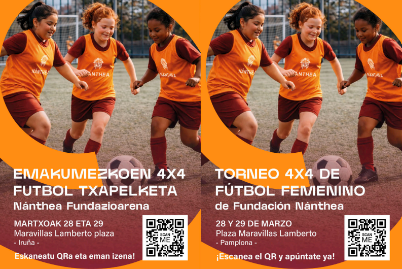 Torneo 4×4 de fútbol femenino. 28 y 29 de marzo. Organiza Fundación Nánthea