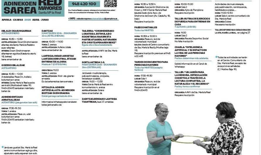 Actividades abril-junio Red Mayores Santa Mª la Real