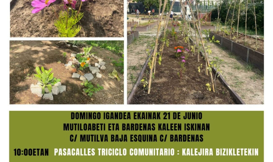 Inauguración huerto urbano Mitxoleta: domingo 21 de junio.