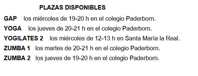 Actividades con plazas libres 26-27 organizadas por la Asociación Vecinal Lezkairu